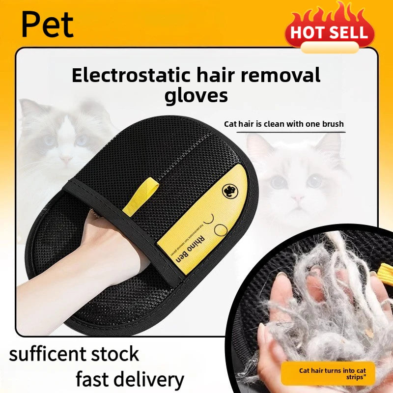 Pet Hair Removal Kit: Sticky Roller, Static Brush & Grooming Gloves - For Cat/Dog Fur on Furniture Car Clothing