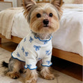 1pc Pet Dog/Cat Clothing, Allover Print With Pink Bow Tie, Breathable & Comfortable Knit Sweater
