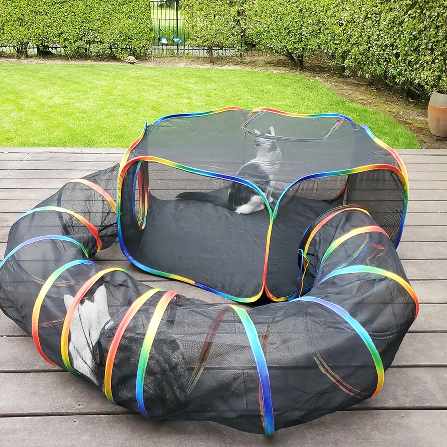 Outdoor Cat Playground Tent & Tunnel