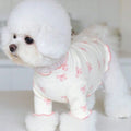 1pc Pet Dog/Cat Clothing, Allover Print With Pink Bow Tie, Breathable & Comfortable Knit Sweater