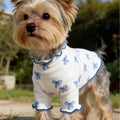 1pc Pet Dog/Cat Clothing, Allover Print With Pink Bow Tie, Breathable & Comfortable Knit Sweater