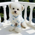 1pc Pet Dog/Cat Clothing, Allover Print With Pink Bow Tie, Breathable & Comfortable Knit Sweater