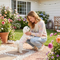 1pc Pet Dog/Cat Clothing, Allover Print With Pink Bow Tie, Breathable & Comfortable Knit Sweater