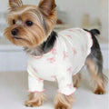 1pc Pet Dog/Cat Clothing, Allover Print With Pink Bow Tie, Breathable & Comfortable Knit Sweater